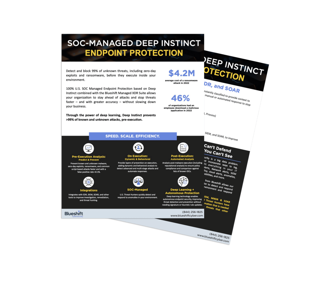 SOC-Managed Deep Instinct Protection for Endpoints